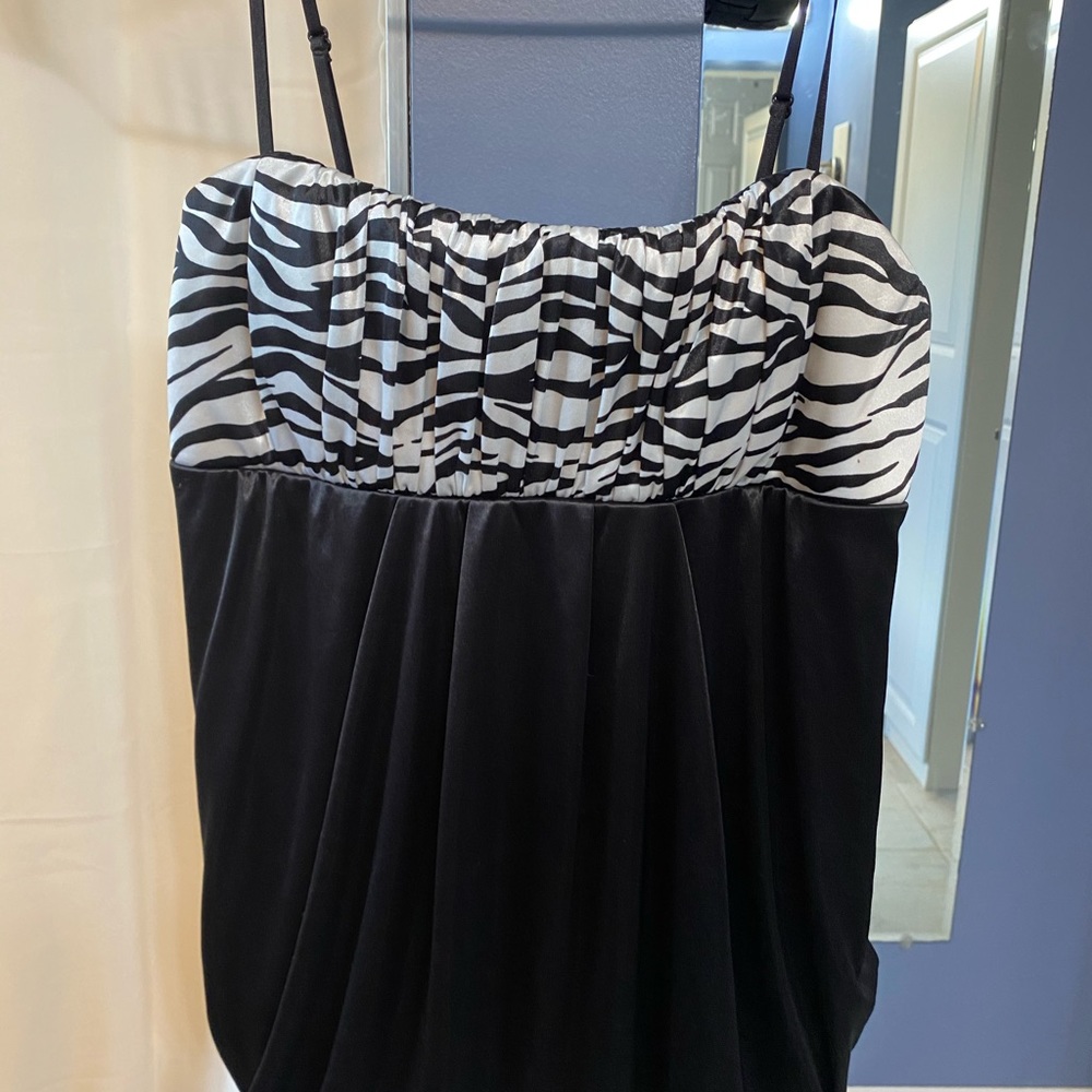 Silk zebra print tank top